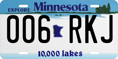 MN license plate 006RKJ