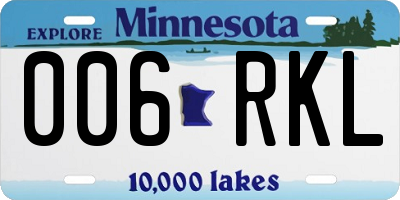 MN license plate 006RKL