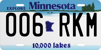 MN license plate 006RKM