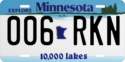 MN license plate 006RKN