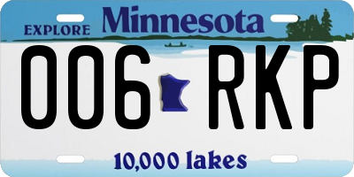 MN license plate 006RKP