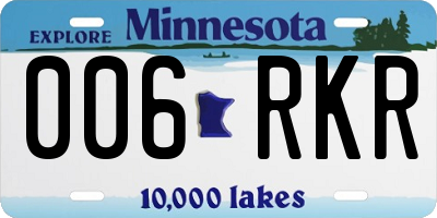 MN license plate 006RKR