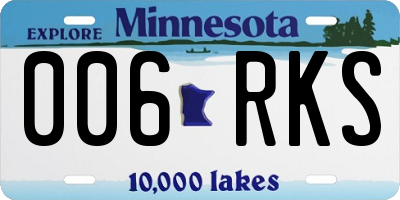 MN license plate 006RKS