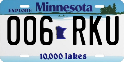 MN license plate 006RKU