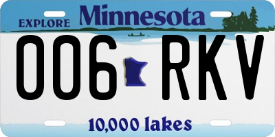 MN license plate 006RKV