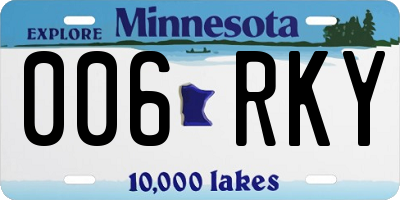 MN license plate 006RKY