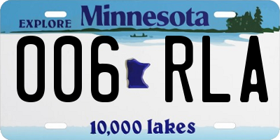 MN license plate 006RLA