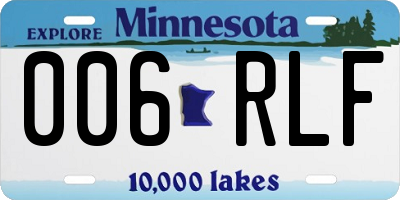 MN license plate 006RLF
