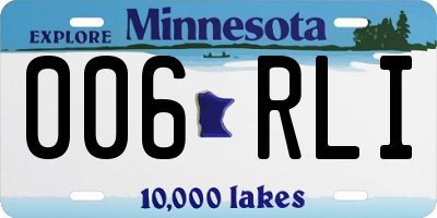 MN license plate 006RLI