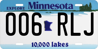 MN license plate 006RLJ