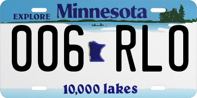 MN license plate 006RLO