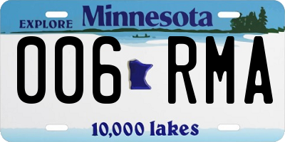 MN license plate 006RMA