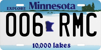 MN license plate 006RMC