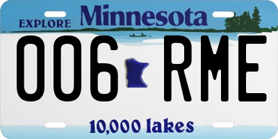 MN license plate 006RME