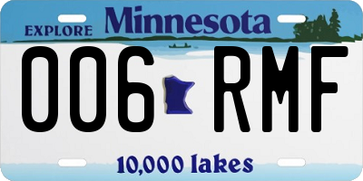 MN license plate 006RMF