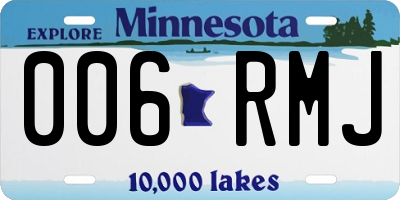 MN license plate 006RMJ