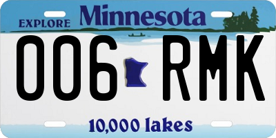 MN license plate 006RMK