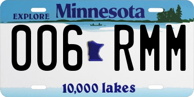 MN license plate 006RMM