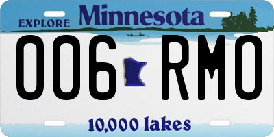 MN license plate 006RMO