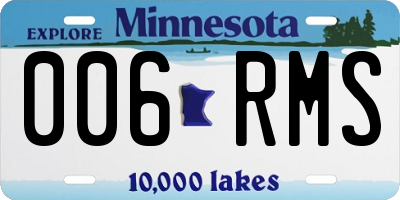 MN license plate 006RMS