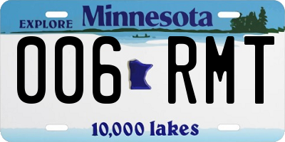 MN license plate 006RMT