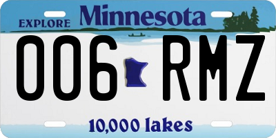 MN license plate 006RMZ