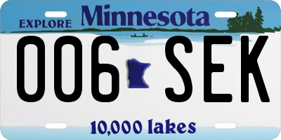 MN license plate 006SEK