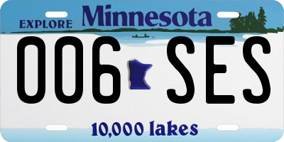 MN license plate 006SES