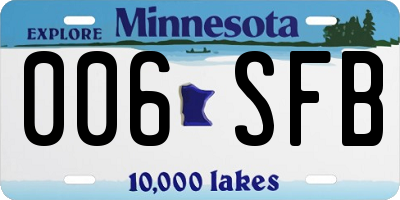 MN license plate 006SFB