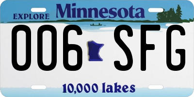 MN license plate 006SFG