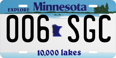 MN license plate 006SGC