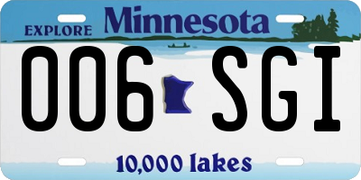 MN license plate 006SGI