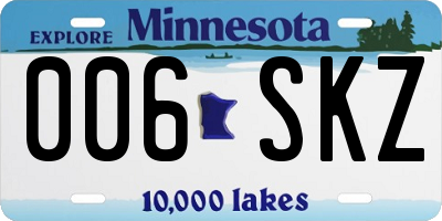 MN license plate 006SKZ