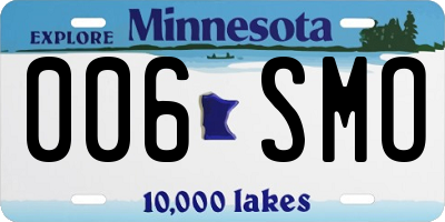 MN license plate 006SMO
