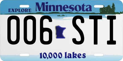 MN license plate 006STI