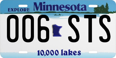 MN license plate 006STS