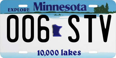MN license plate 006STV