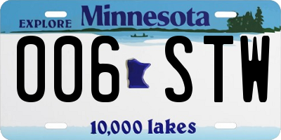MN license plate 006STW