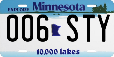 MN license plate 006STY