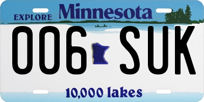 MN license plate 006SUK