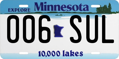 MN license plate 006SUL