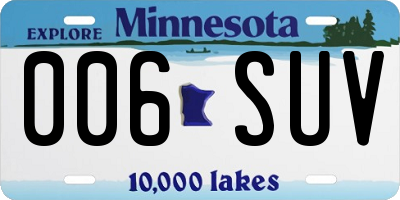 MN license plate 006SUV
