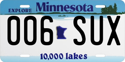 MN license plate 006SUX
