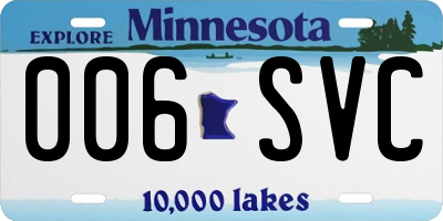 MN license plate 006SVC