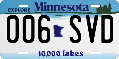 MN license plate 006SVD