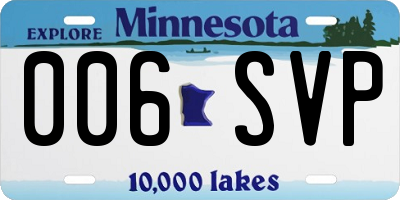MN license plate 006SVP