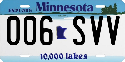 MN license plate 006SVV