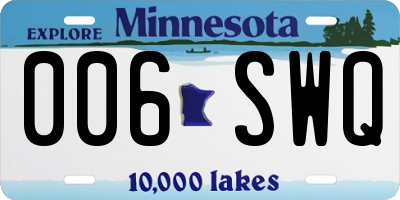 MN license plate 006SWQ