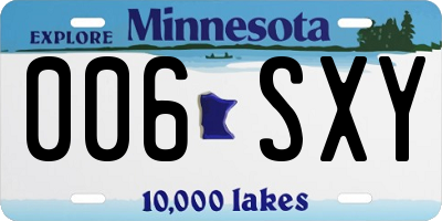 MN license plate 006SXY