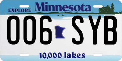 MN license plate 006SYB